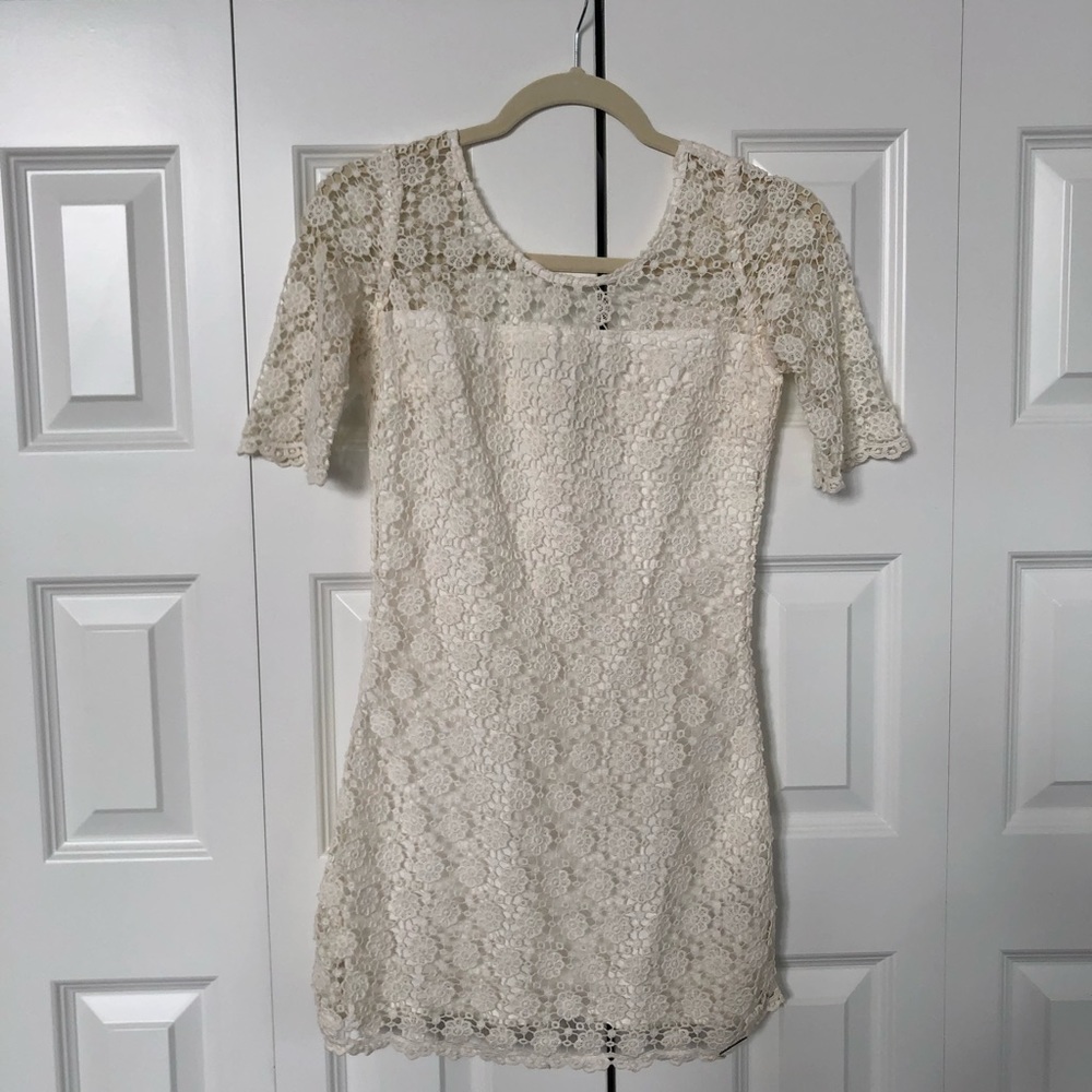 A&F crochet white dress